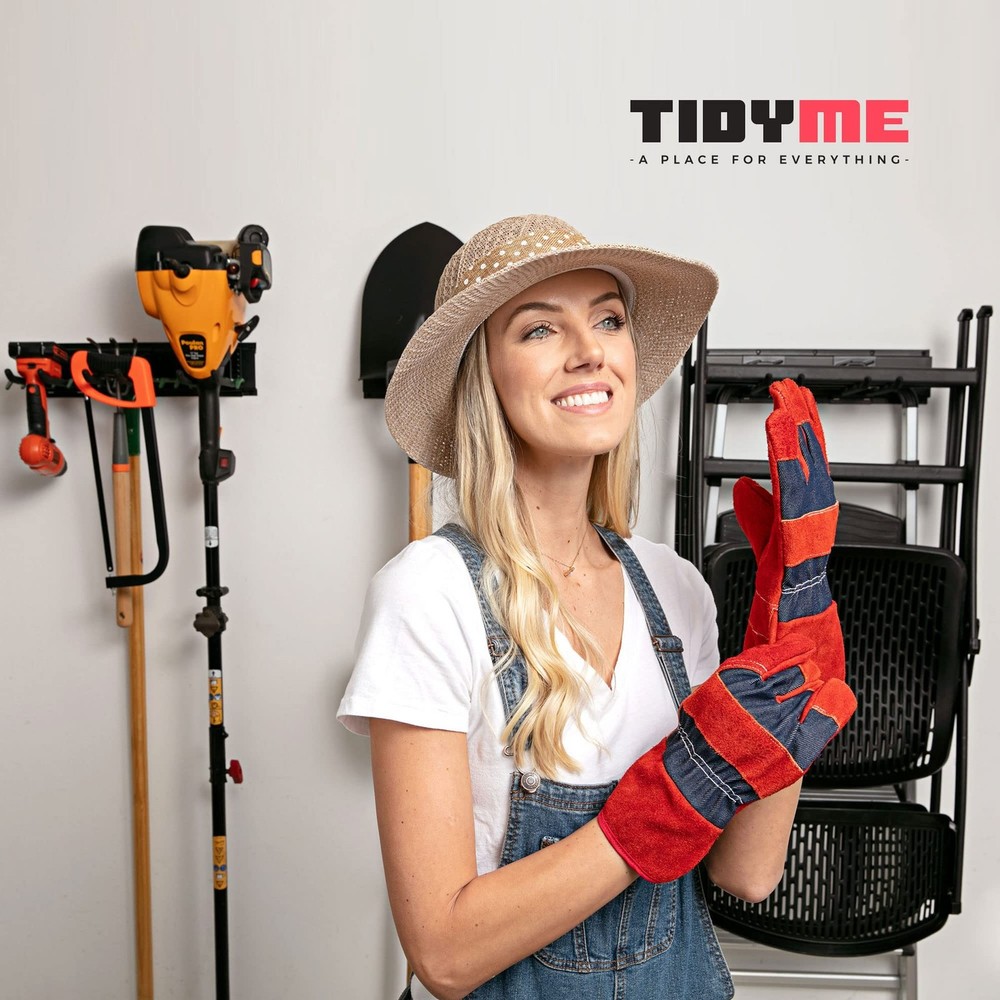 Garage Wall Organizer | 64" Heavy-Duty Tool Storage Rack | Adjustable Double-...