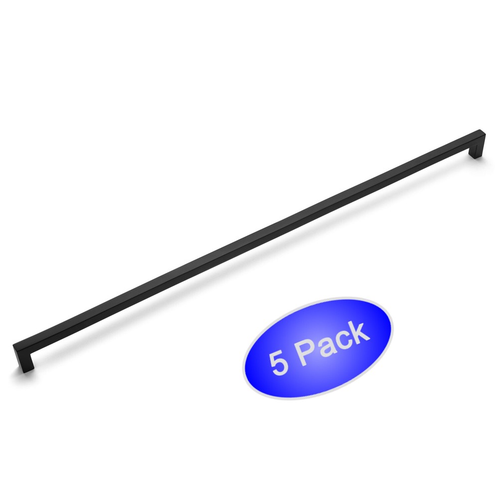 *5 Pack* Cosmas Cabinet Hardware Flat Black Modern Handle Pulls #14777-448FB