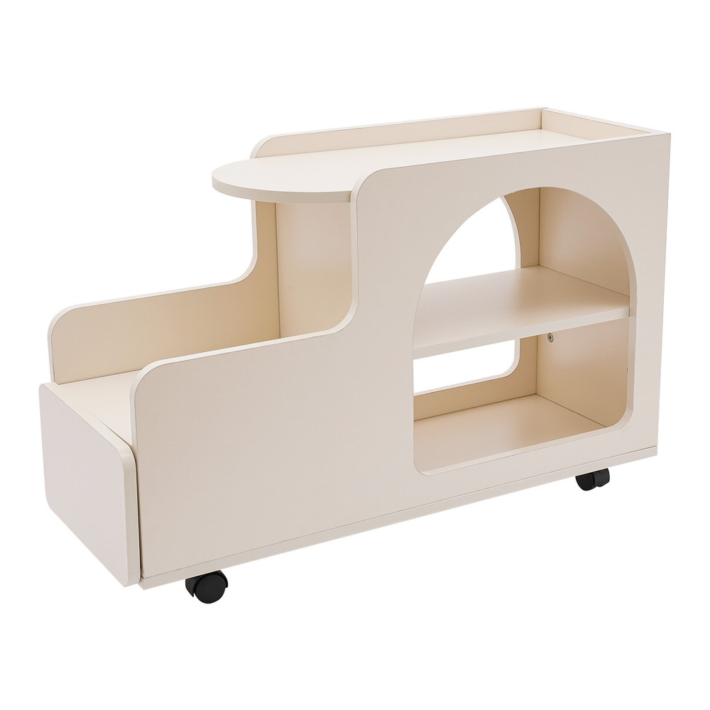 3-Tier Mobile Trolley Sofa Side Table Rolling Cart Storage Organizer with Wheels