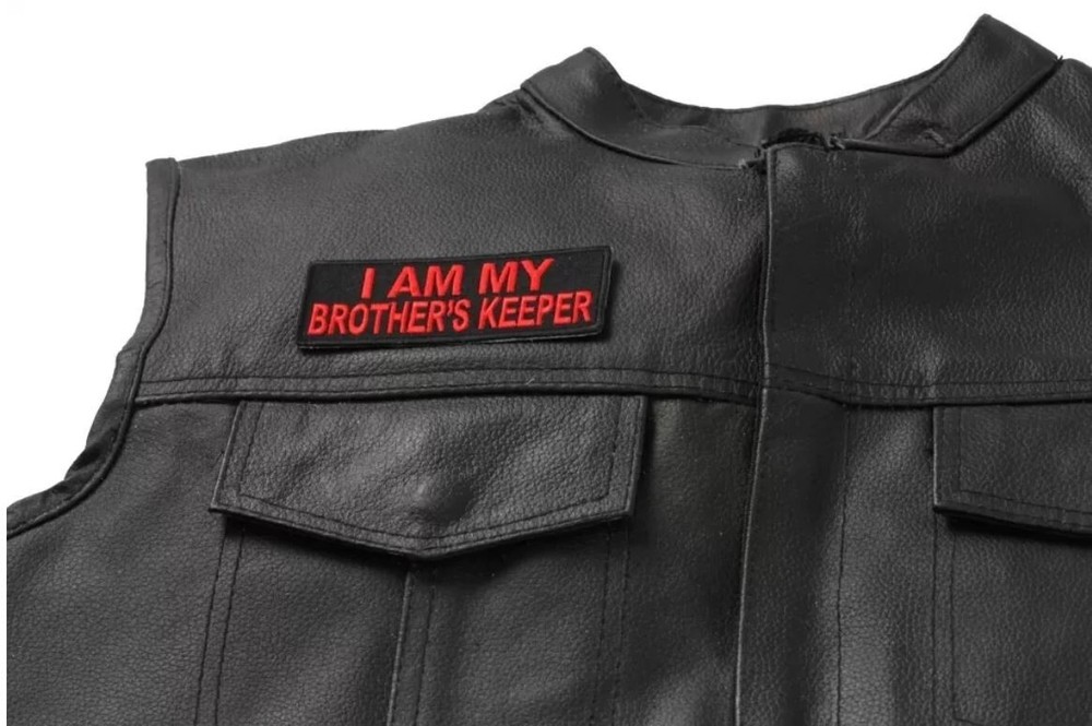 I AM MY BROTHERS KEEPER PATCH RED ON BLACK