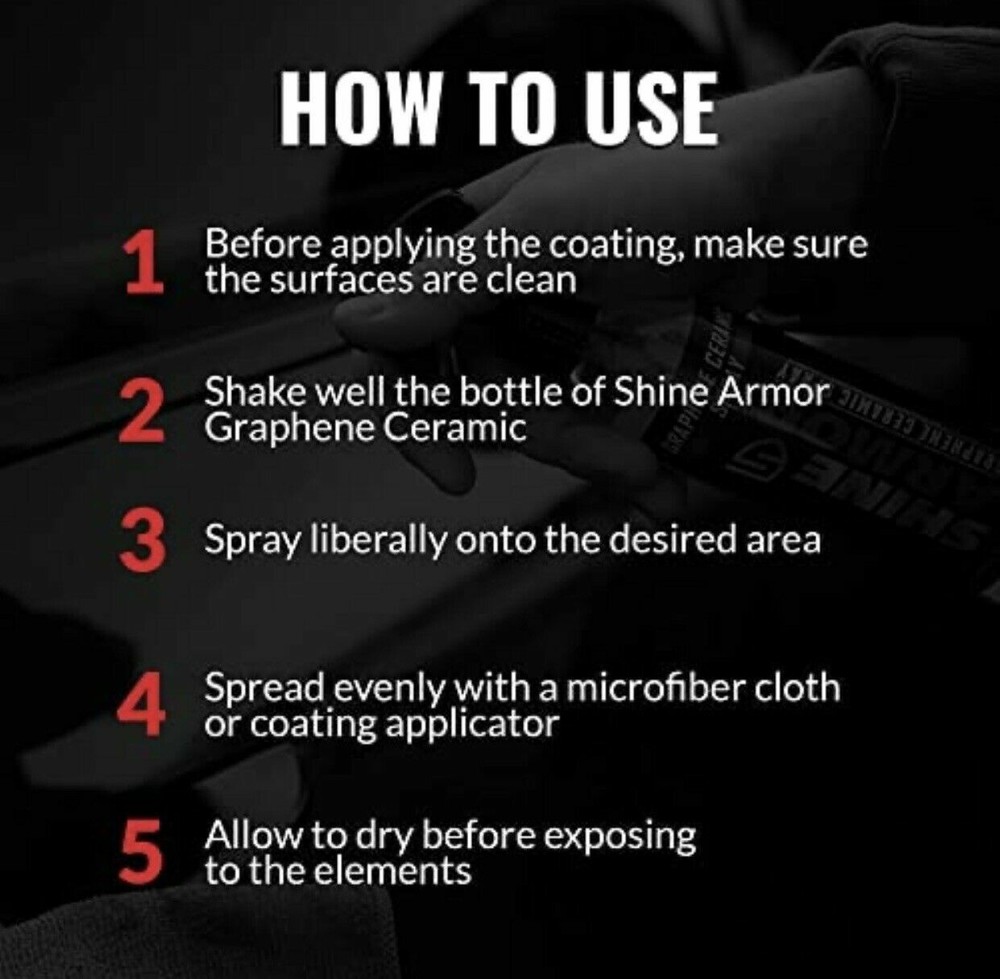2 x Shine Armor Graphene Ceramic Coating Spray Highly Paint Protection Bundle