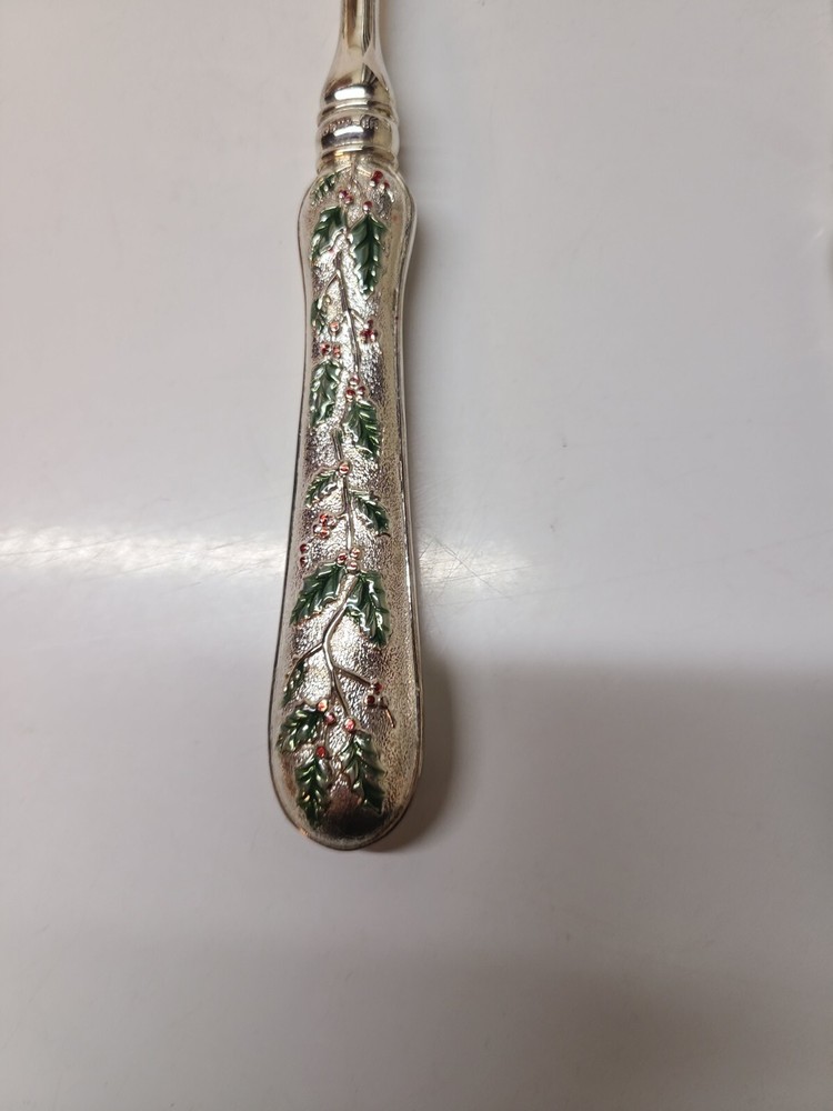 Vintage Godinger Christmas Silverplate & Rhinestone Serving Set