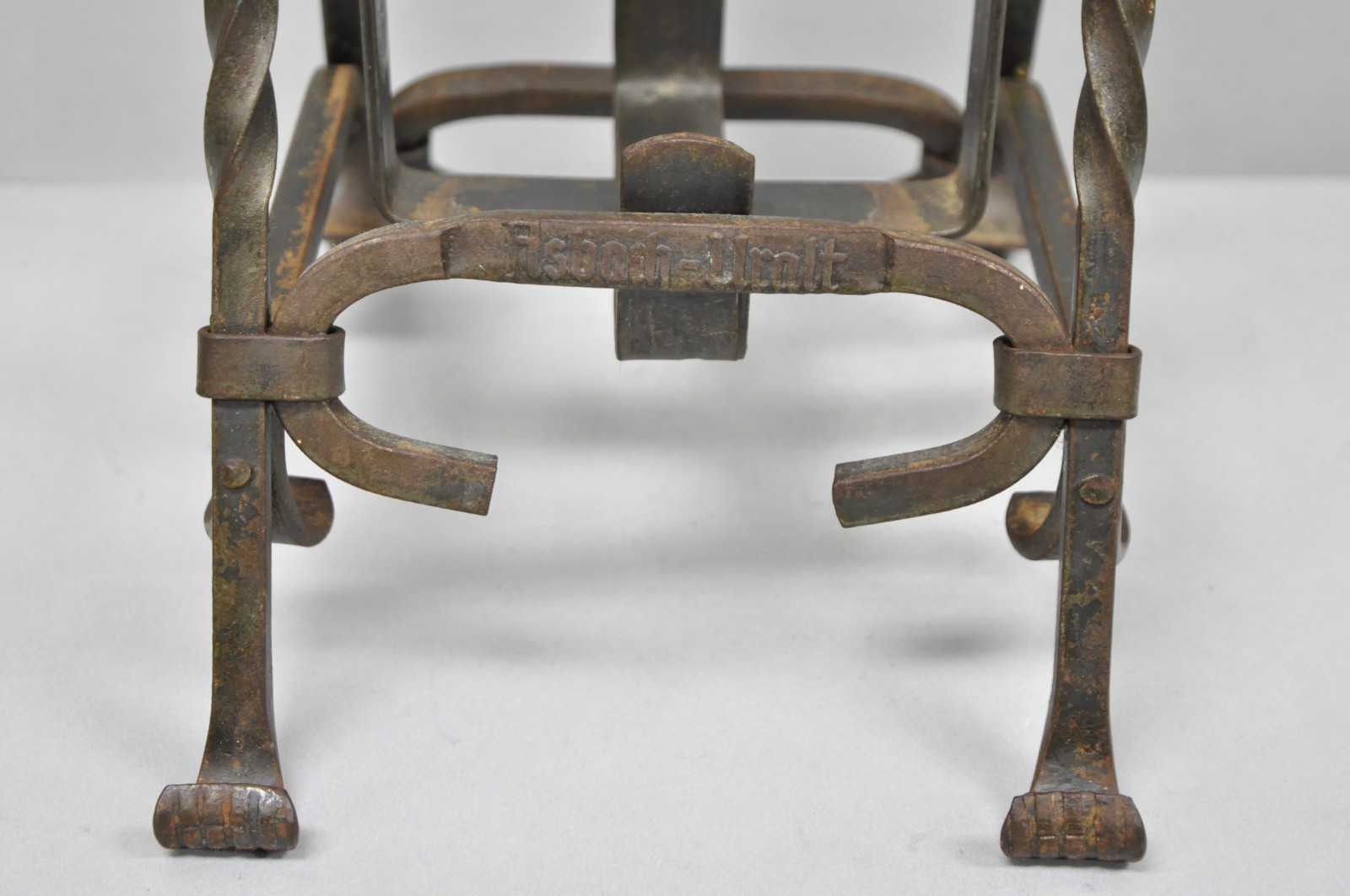 Antique German Arts & Crafts Wrought Iron Asbach Uralt 3 L Brandy Pourer Server