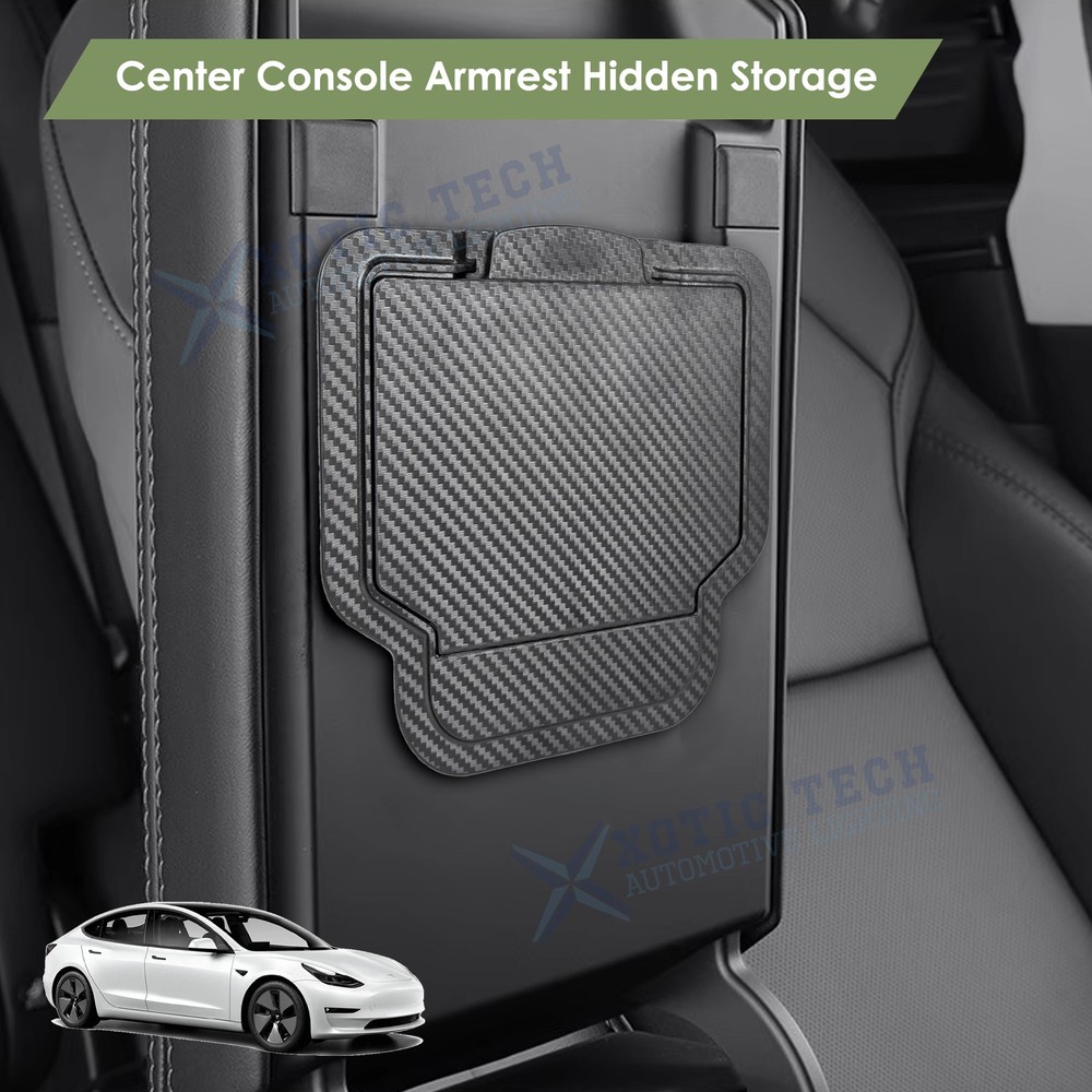 Center Console Organizer Armrest Hidden Storage Box For Tesla Model 3 Model Y