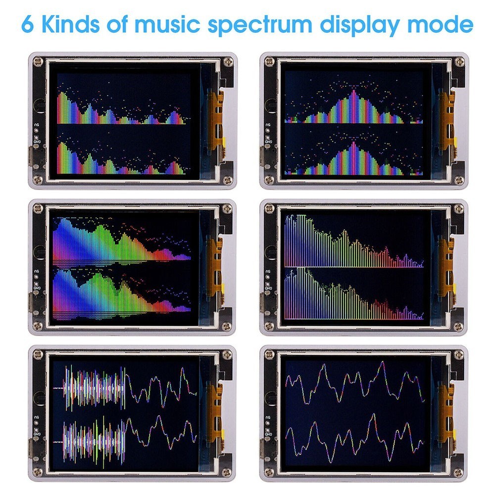 Customizable Music Visualization Display with Integrated LCD Time Features
