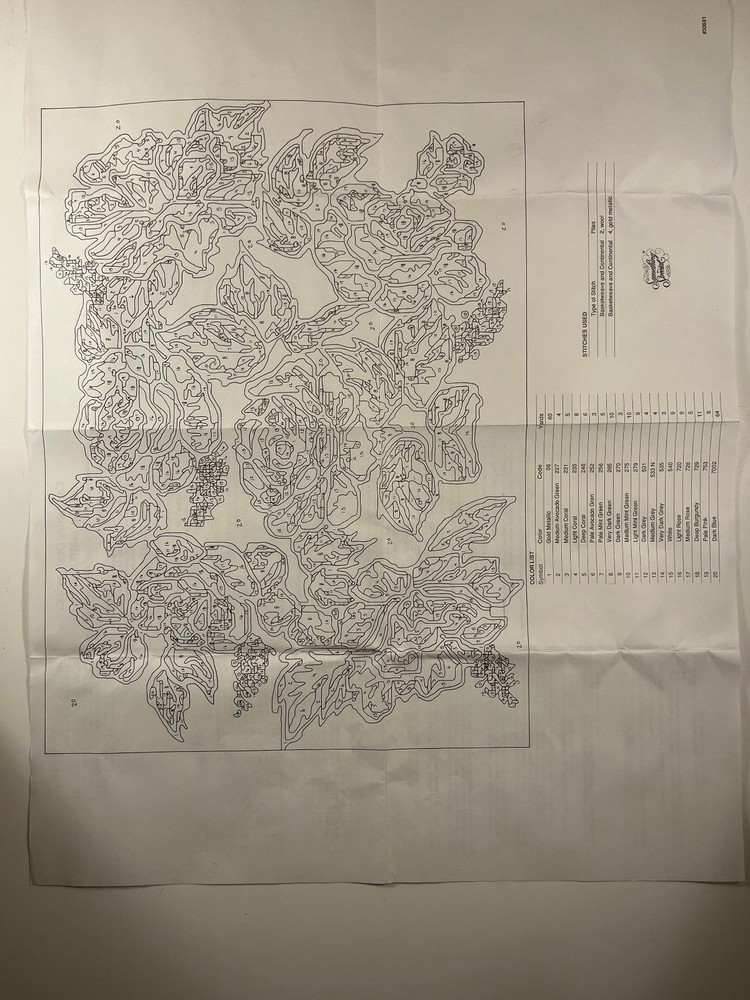 Something Special Needlepoint Kit #30681 "Roses on Blue Pillow" - Started