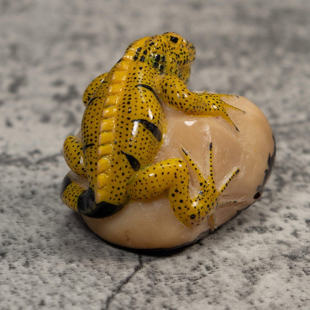 Magnificent Iguana Lizard Tagua Carving