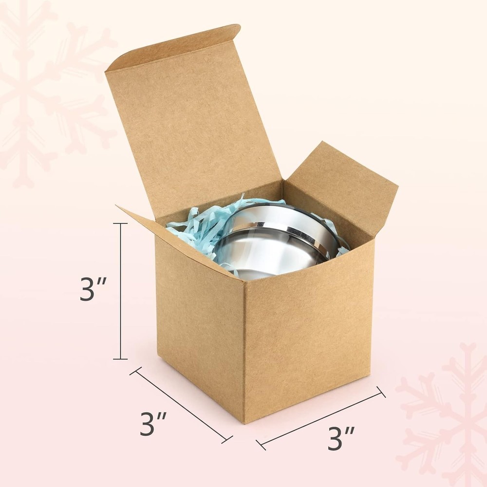 ValBox 3x3x3 Brown Gift Boxes 50pcs - Recycled Paper Cube with