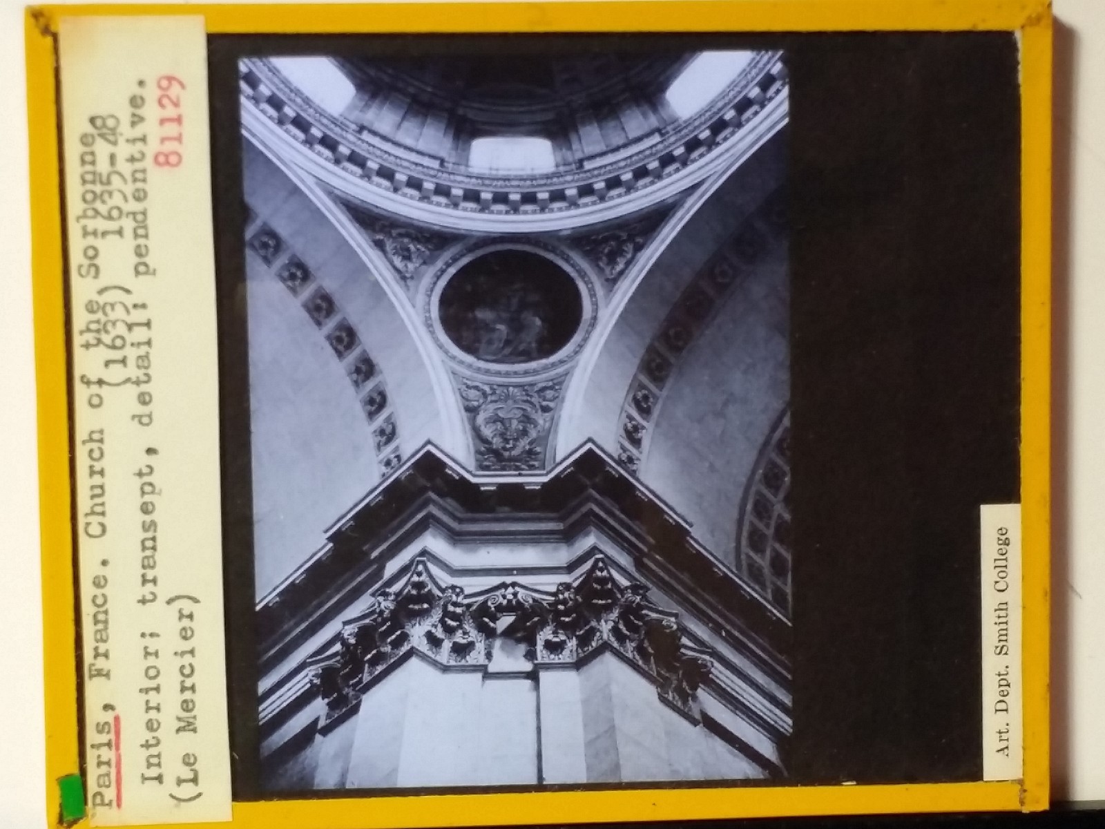 Pendentive, Church of the Sorbonne, Paris, France, Magic Lantern Glass Slide