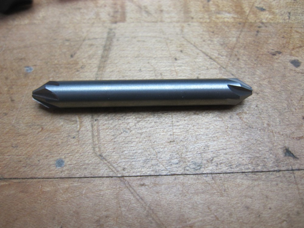 Micro 100 1/4" double end countersink solid carbide 6 fl 60 deg