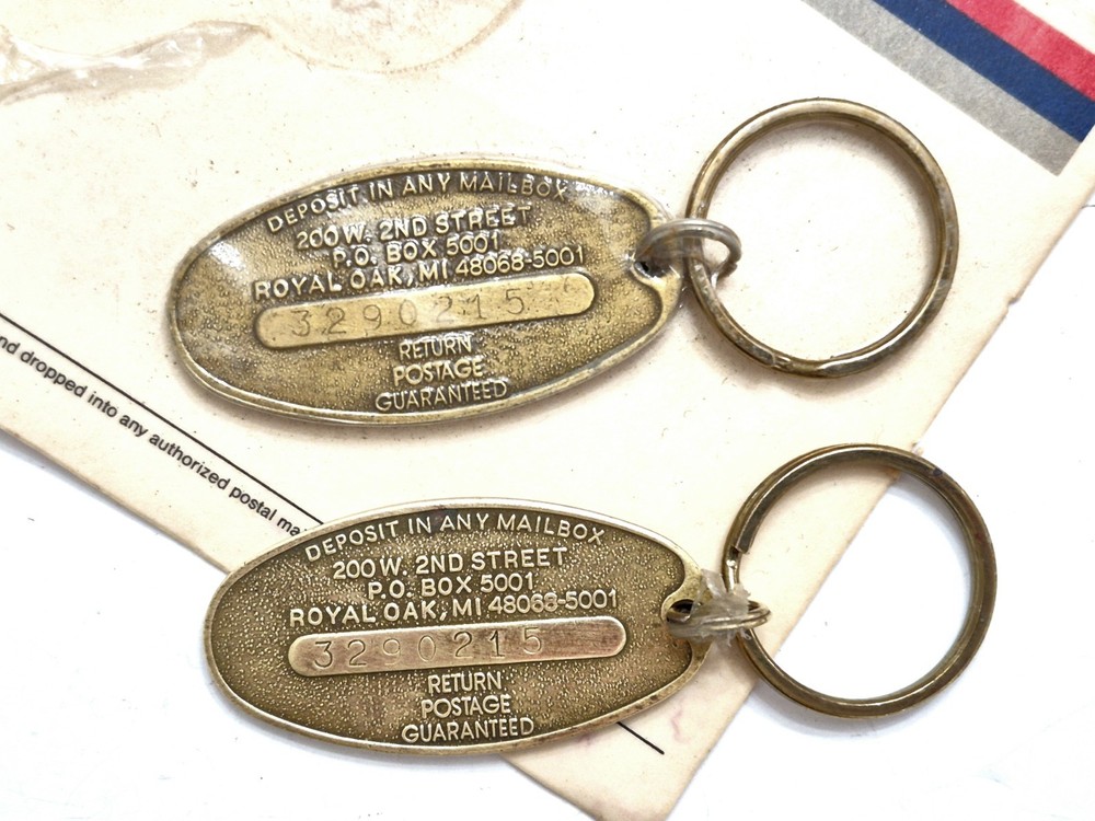 2x Vintage Chevrolet Commitment To Excellence Brass Key Chain Ring w/Packaging