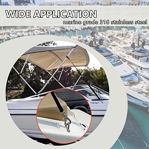 Adjustable Bimini Top StrapsMarine Awning Webbing Straps with Stainless Stee ...