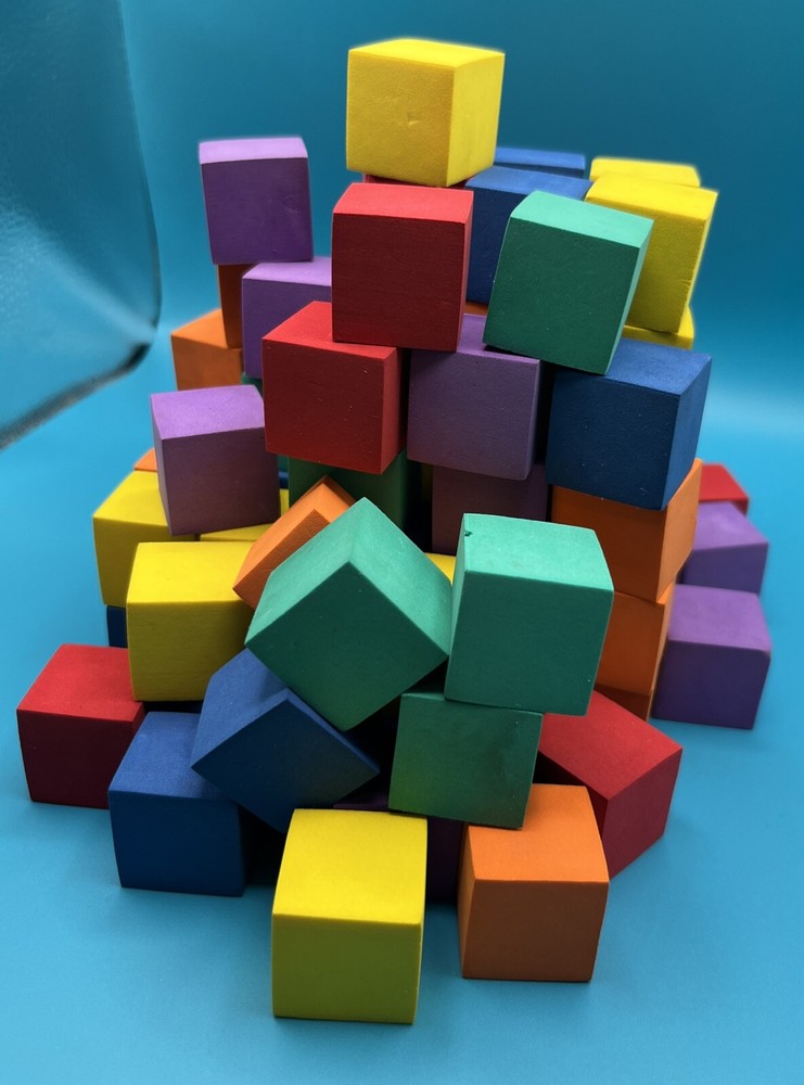 1" Cube Foam Blocks, Color Recognition, Craft, Math Manipulative, Counting 100