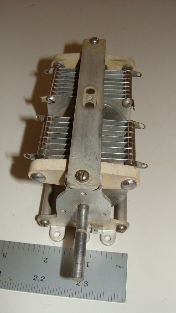 National TMK-100D, Dual Section, Air Variable Capacitor, 10 - 100pF, 1500VDC