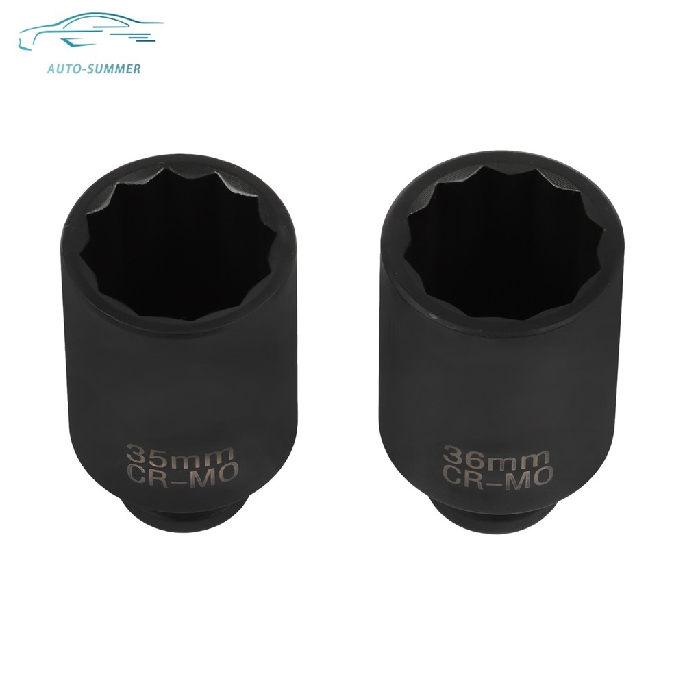 8PCS 1/2" Deep Spindle Axle Nut Impact Socket Set 12 Point Metric Large Socket
