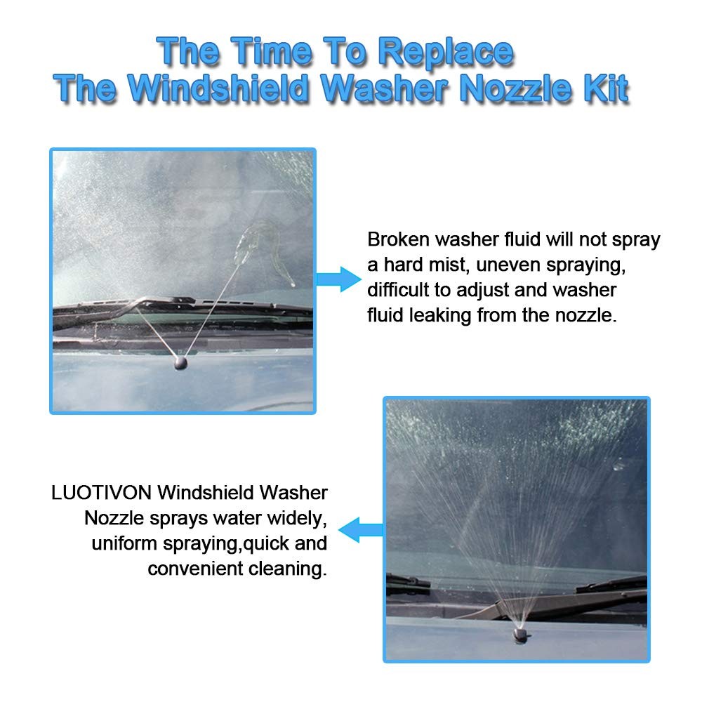 Front Windshield Washer Nozzles Wiper Spray Kit For Dodge, Ram, Jeep Replace...