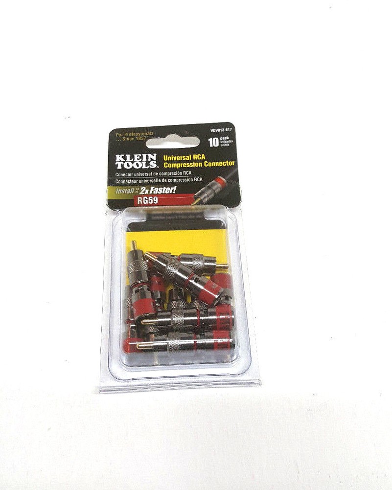 Klein Tools VDV813-617 Universal RCA Compression Connector RG59 10 Pack