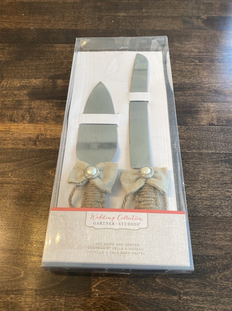 Garter Studio 12 Inch Wedding Cake Knife and Server Set