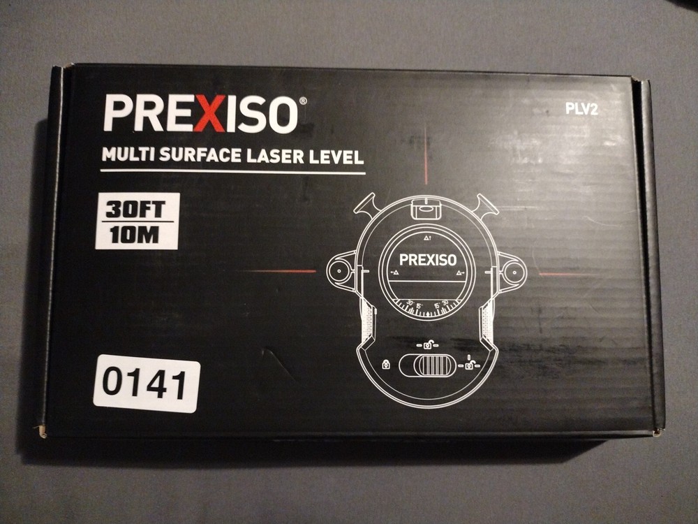 PREXISO Multi Surface Laser Level - LED Light - 30Ft Horizontal & Vertical