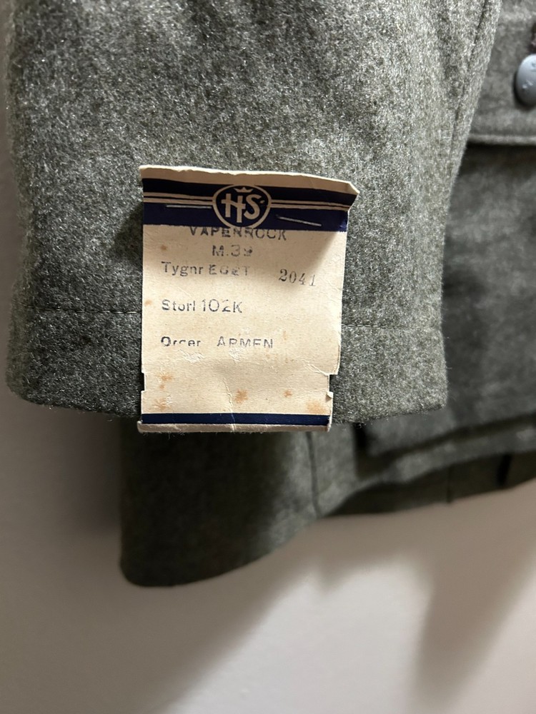 WWII-Post Swedish Army M39 Wool Jacket Armored Regiment