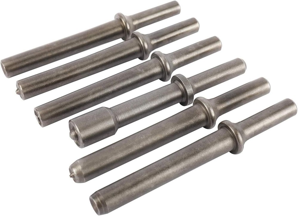 7Pcs Pneumatic Air Rivet Hammer Tool Set Smoothing Spring Shank Chisel Bits