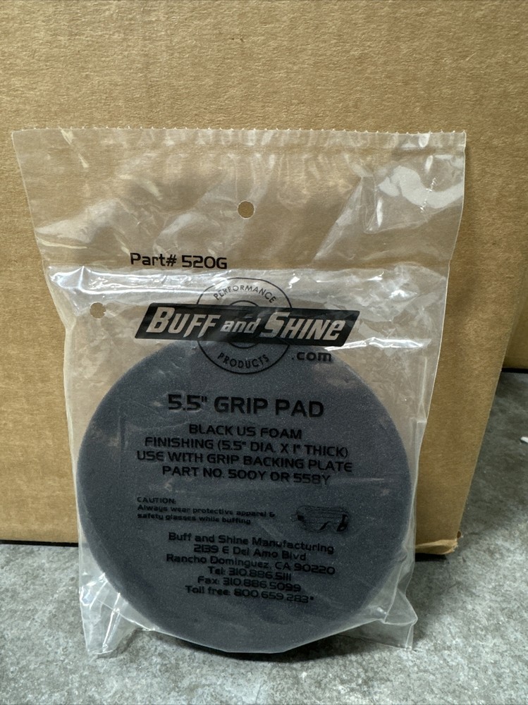 Buff & Shine 5.5" Flat Faced D.A. US Black Foam Grip Pad™