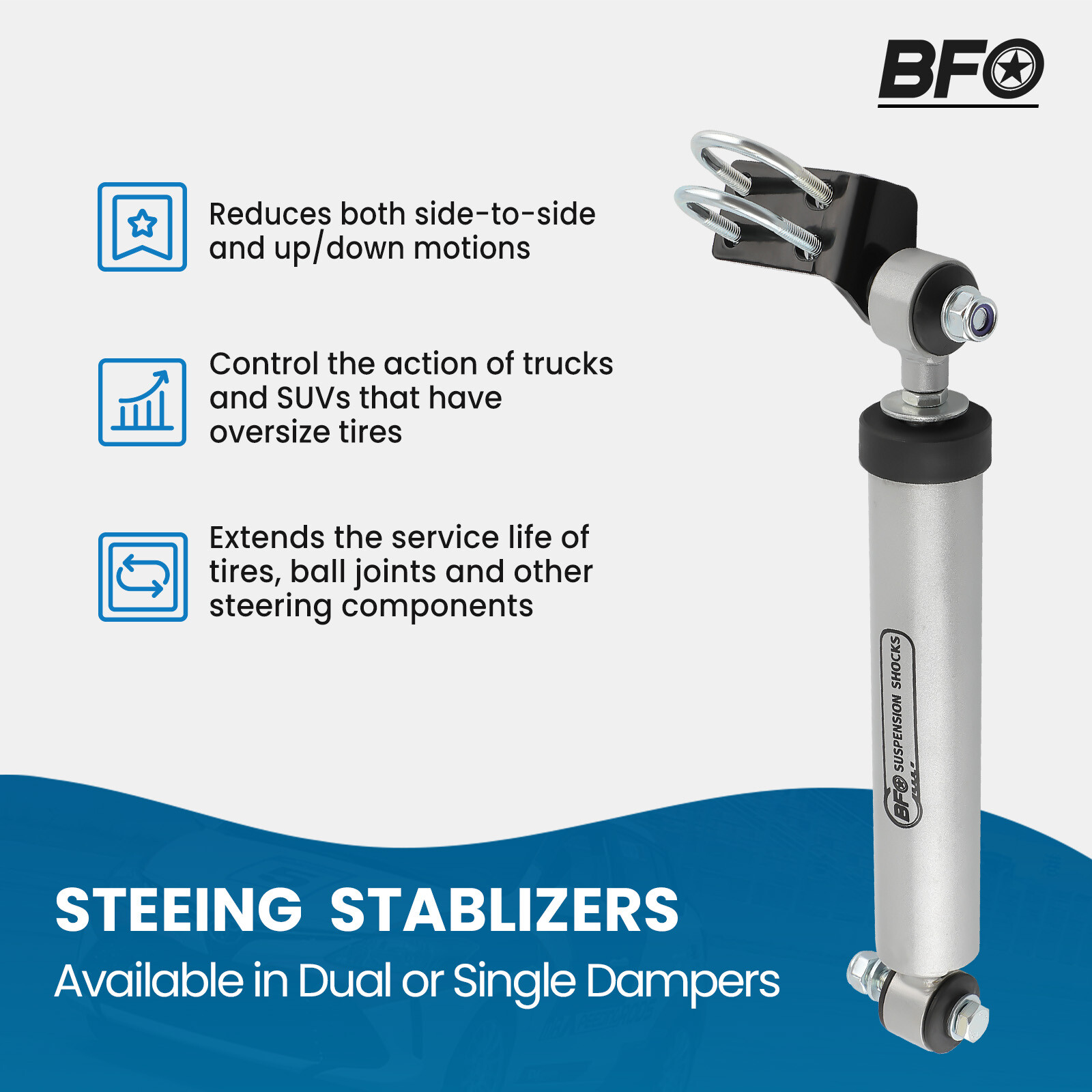 Front Steering Stabilizer Shock For Jeep Wrangler JK Unlimited 2007-2018