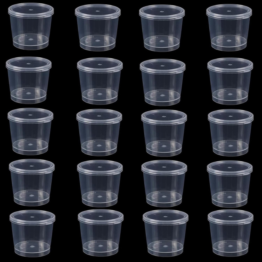 20 Pack 4Oz Slime Containers, 120Ml Empty Clear Plastic Cosmetic Jars with Lids,