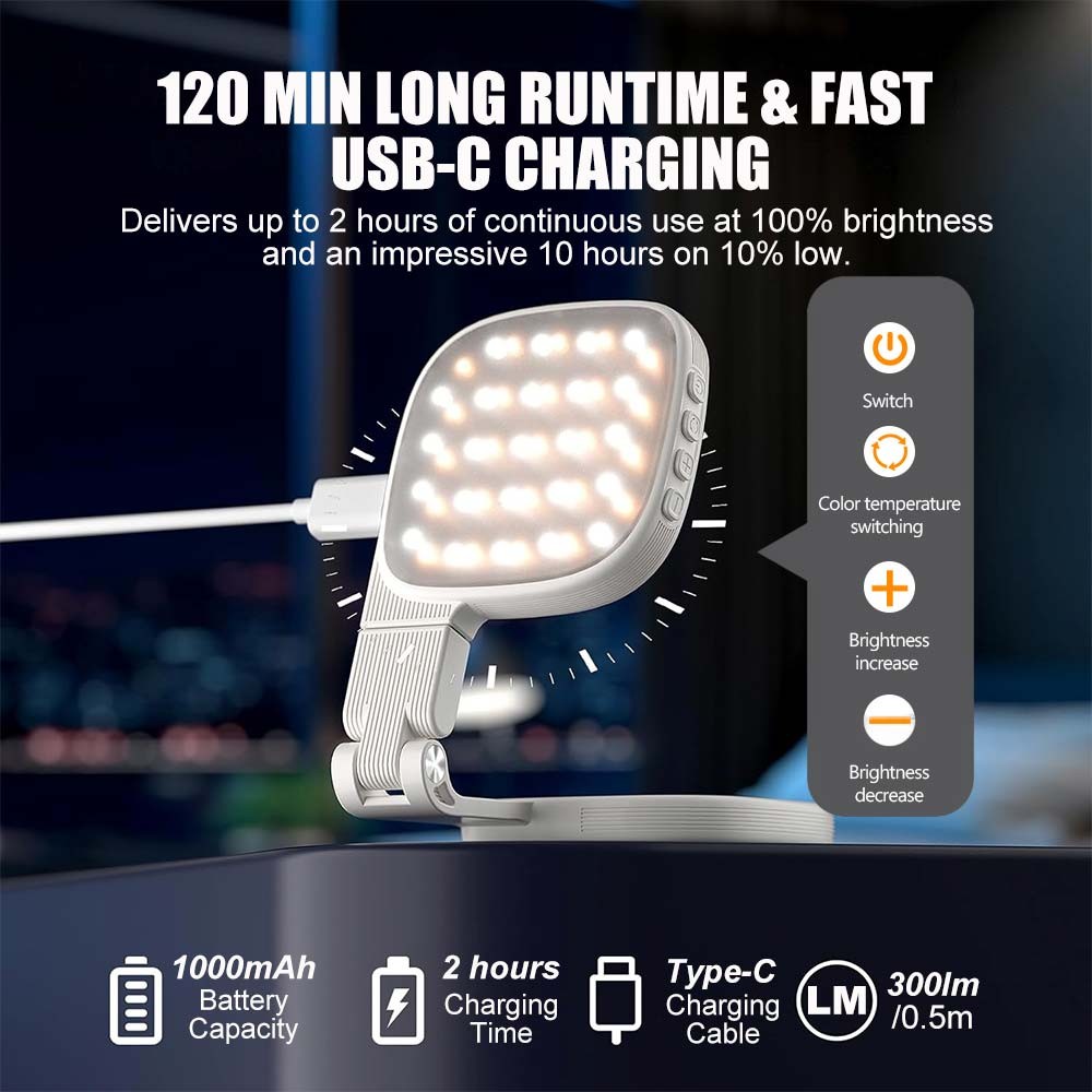 Magnetic Selfie Light + Mirror Rechargeable LED Fill Lights for iPhone Samsung