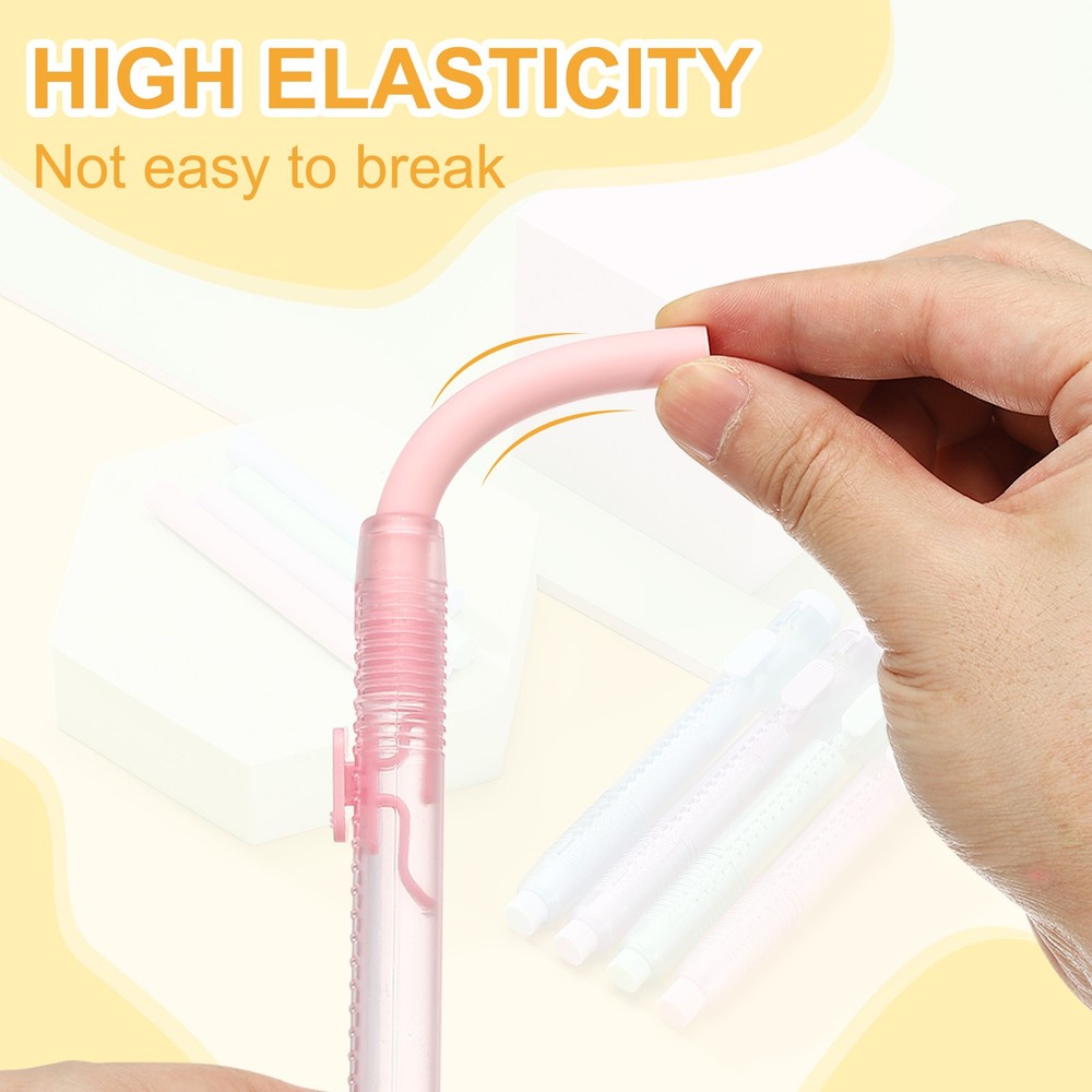 8 Pack Erasers, Pencil Erasers Large Eraser Push Pull Cute Soft, Pink TPE
