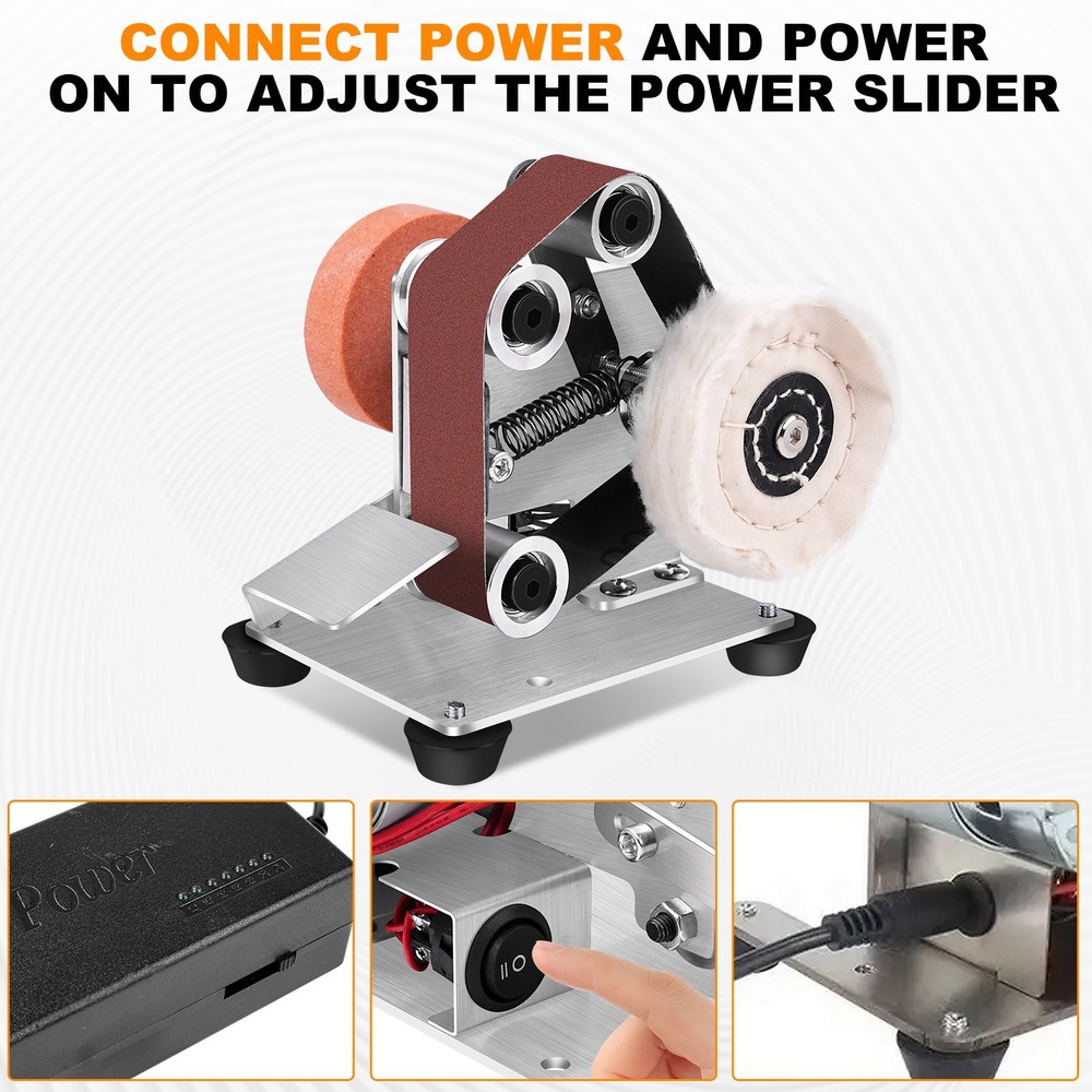 7 Speed Mini Belt Sander Adjustable Angle Polishing Grinding Machine