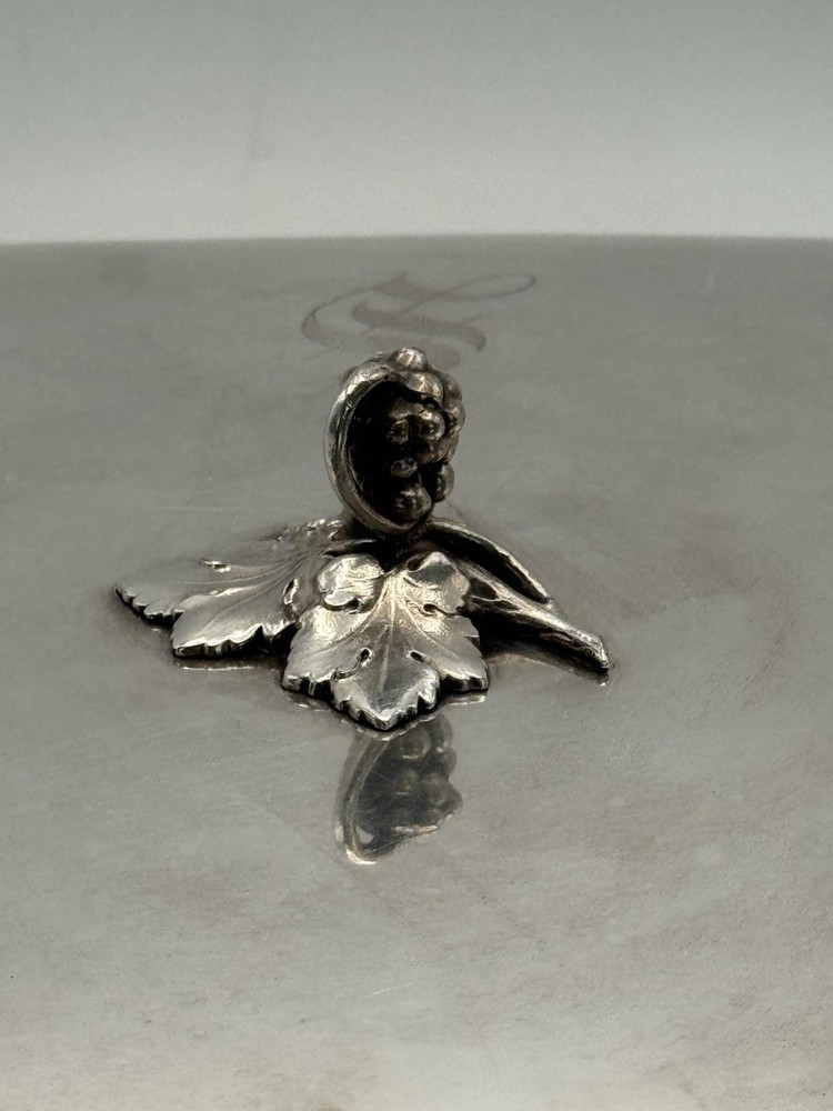 Silverplate Double Entree Server Lidded Removable Finial Grape Vines Monogram S