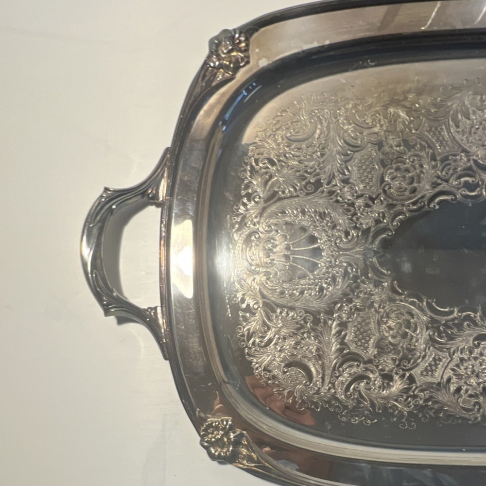 Rogers Bros. Silver Company Silver Plated Tray Daffodil.