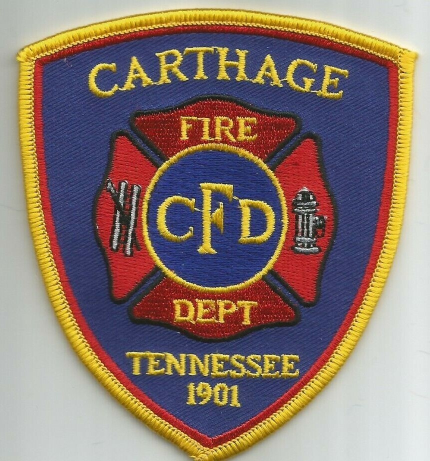 Carthage  Fire Dept., Tennessee  (3.5" x 4" size) fire patch