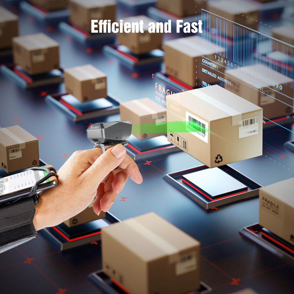 5PCS Mini Finger Barcode Scanner Wireless 2D Wearable Ring Scanner for PC Phone