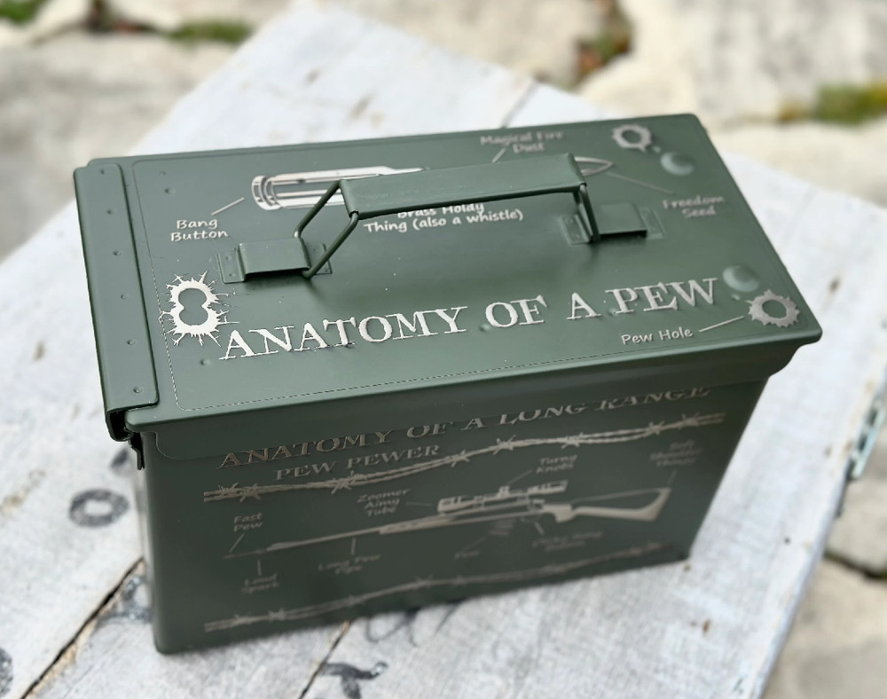 Personalized Laser-Engraved 50 Cal Ammo Can – Rifle theme