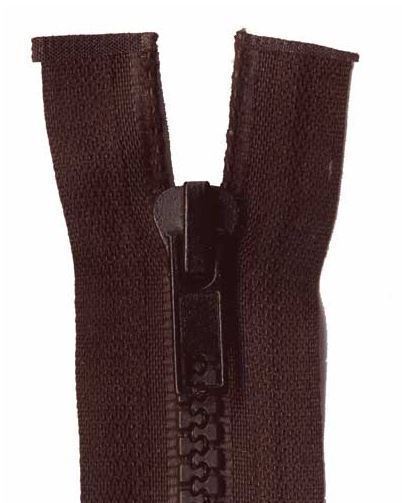 45cm Chocolate Open End Chunky Zip