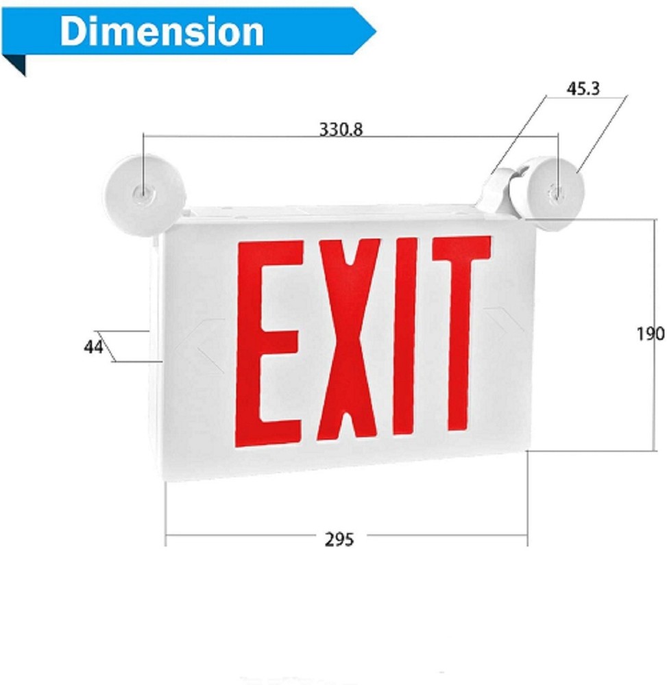 UL924 Listed -12 PACK Red led Emergency Exit Light Sign with Battery Backup Set