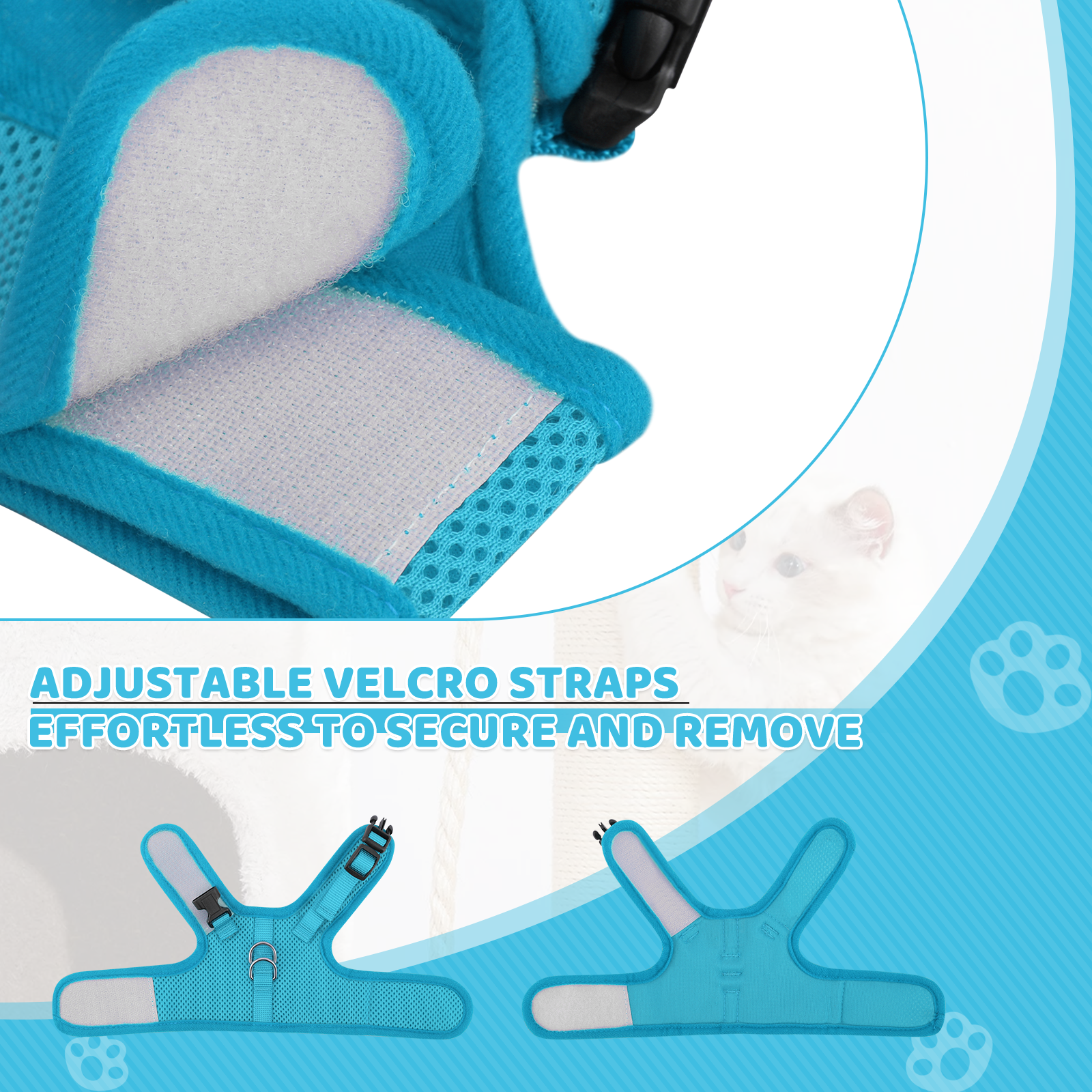 Cat Harness Escape Proof Breathable Mesh Adjustable Walking Kitten Jacket Chest