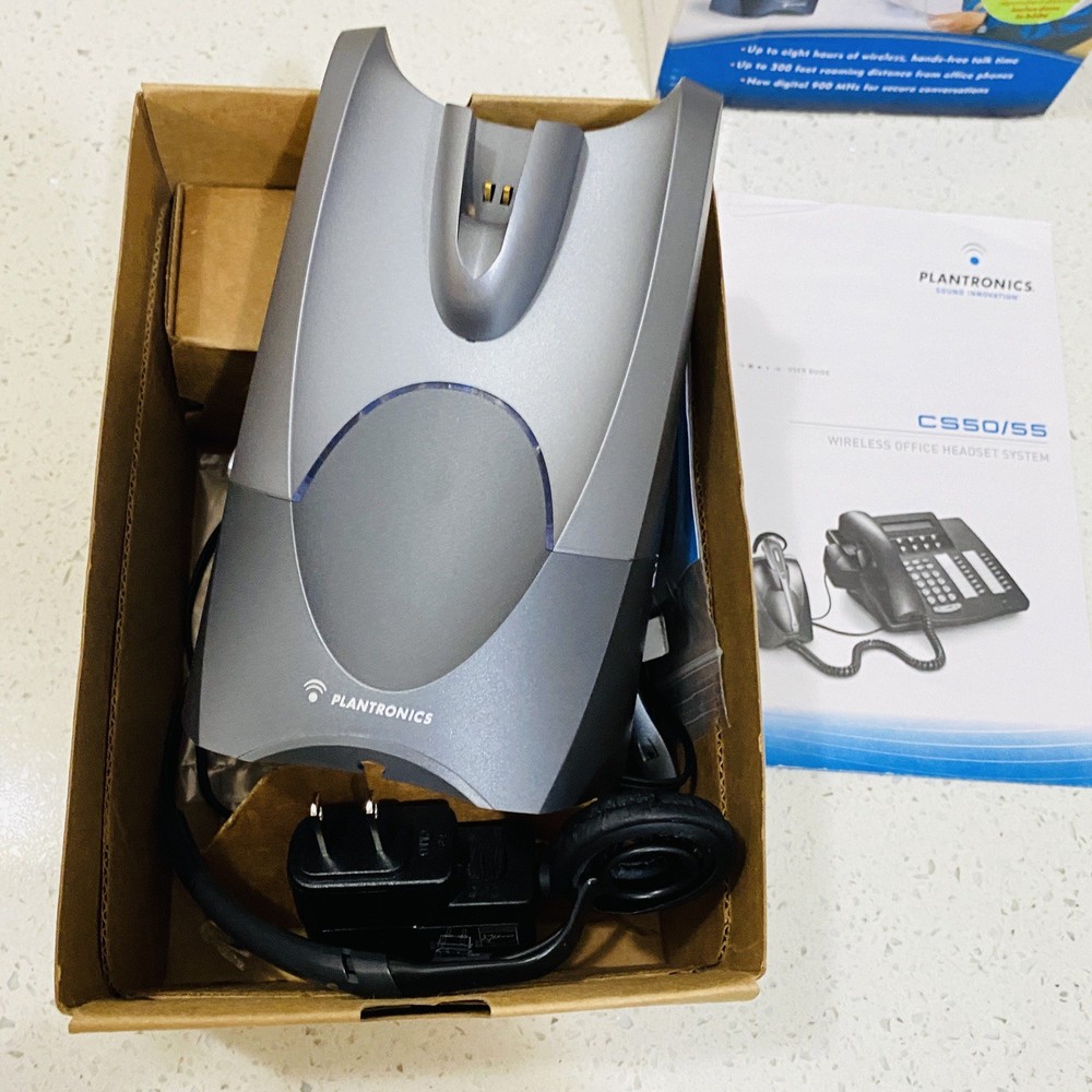 Plantronics CS50 Wireless Office Headset System Tested Works Nice Condition