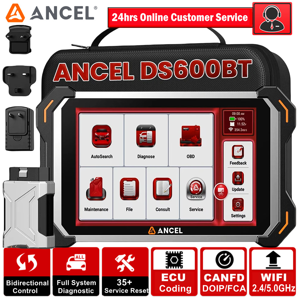 ANCEL DS600BT Car OBD2 Diagnostic Tool Bidirectional Scanner ECU Coding FCA DoIP