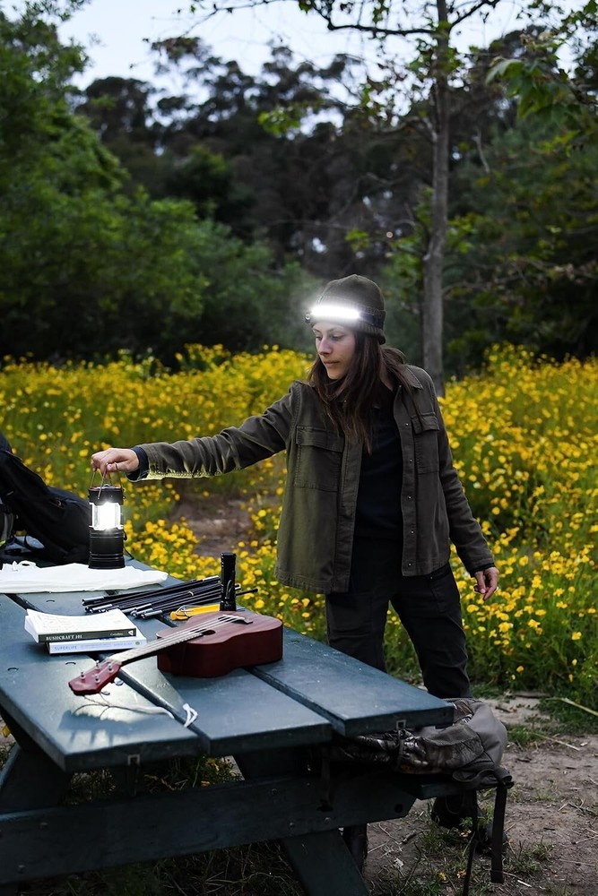Durable Rechargeable LED Headlamp + Lantern Set - 4X Brighter for Camping Needs