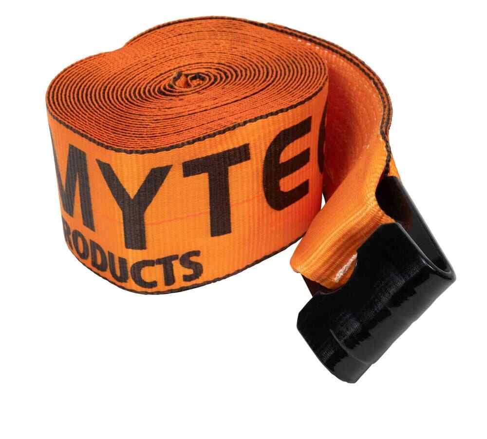 (10 Pack) 4" x 30' Winch Strap with Flat Hook - High Abrasion Orange