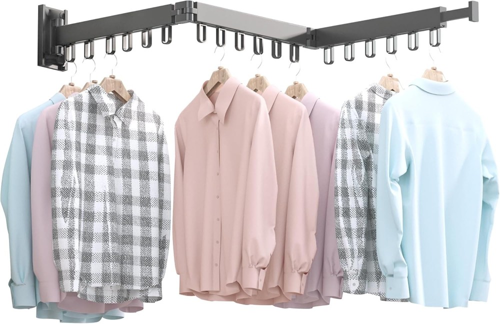 Drying rack, wall-mounted, retractable, foldable, strong load-bearing