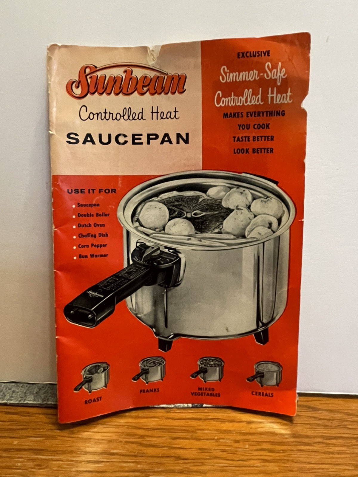 Vintage Sunbeam SP-5 Controlled Heat Saucepan 5-Qt w/ Lid & Manual Tested Works