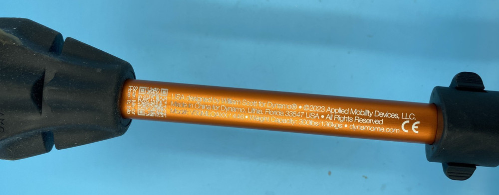 Dynamo Cyclone Walking Cane-Orange Aluminum