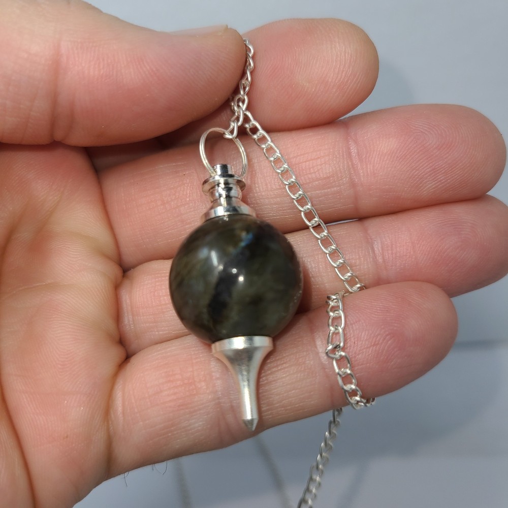 Labradorite Sephoroton Ball Sphere Crystal Dowsing Pendulum Divination Tool