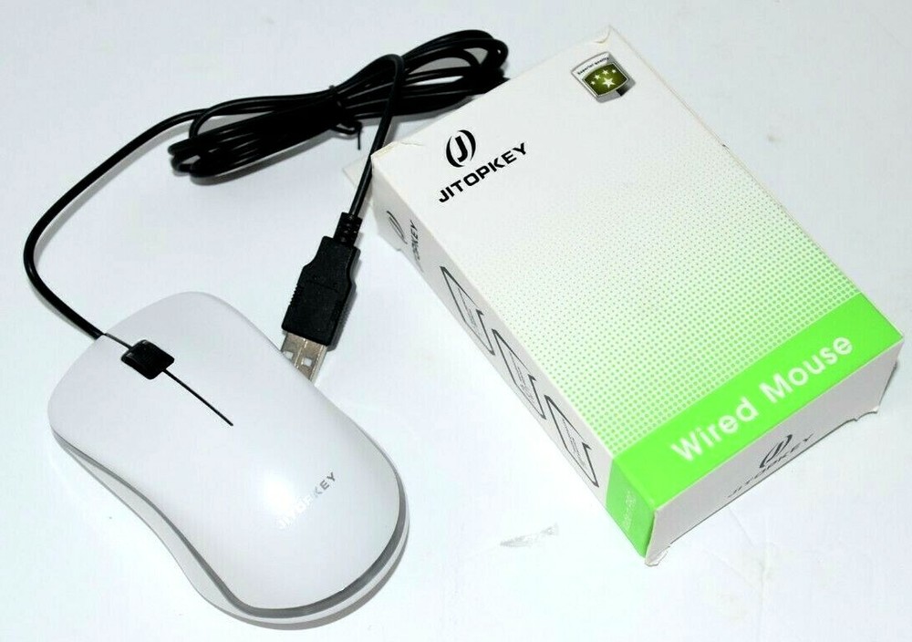 JITOPKEY Wired Computer Mouse High Quality Switch White Rainbow Lights New