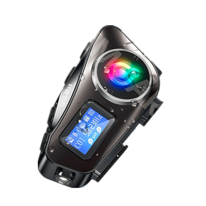 Motorcycle Intercom Helmet Bluetooth Headset LCD Display Waterproof Riders Music