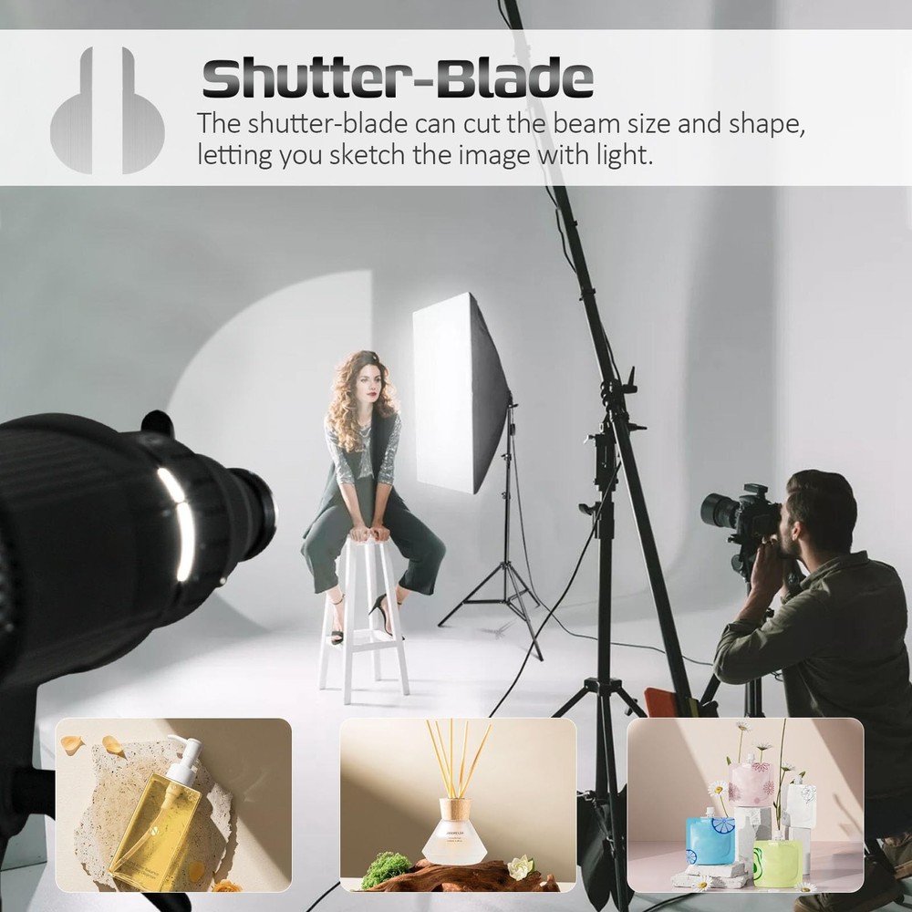 Bowens Mount Spotlight Conical Optical Snoot kit, Photography Studio colored